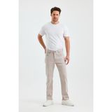 Erkek Regular Fit Geniş Paça Yüksek Bel Casual Kot Pantolon - Bej - 36