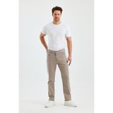 Erkek Regular Fit Geniş Paça Yüksek Bel Casual Kot Pantolon - Ekru - 32