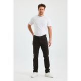 Erkek Regular Fit Geniş Paça Yüksek Bel Casual Kot Pantolon - Koyu Haki - 32