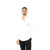 Erkek Regular Fit Göğsü Shark Logolu Pamuklu Uzun Kollu Beyaz Gömlek 25413503-010