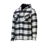 Erkek Regular Fit Kapitoneli Kapüşonlu Çıtçıtlı Oduncu Siyah Gömlek