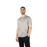 Erkek Regular Fit Kare Desenli Yuvarlak Yakalı Kısa Kollu Bej T-Shirt 25411038-266