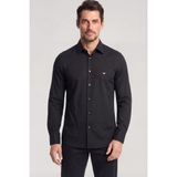 Erkek Regular Fit Kartal Plaka Logolu Uzun Kollu Siyah Gömlek EM001537 AF13285-UC001