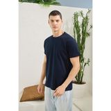 Erkek Regular Fit Kısa Kol Lacivert T-Shirt C0T1N5 - 2XL