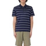 Erkek Regular Fit Kısa Kollu Çizgili%100 Pamuklu Lacivert-Beyaz Polo Yaka T-Shirt 25411303-367
