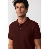 Erkek Regular Fit Klasik Kesim %100 Pamuk Düz Pike Bordo polo Yaka Tişört