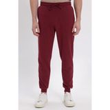 Erkek Regular Fit Klasik Kesim Beli Bağcıklı Jogger Cepli Lastikli Paça Bordo Eşofman Altı