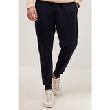 Erkek Regular Fit Klasik Kesim Beli Bağcıklı Jogger Cepli Lastikli Paça Lacivert Eşofman Altı