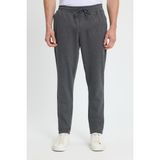 Erkek Regular Fit Klasik Kesim Beli Lastikli Bağcıklı Koyu Gri Jogger Pantolon