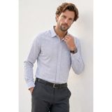 Erkek Regular Fit Klasik Kesim Oversize %100 Pamuk Keten Doku Lacivert Gömlek
