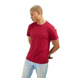 Erkek Regular Fit Kol Kısa Bordo T-Shirt C0T1N5 BORDO L