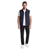Erkek Regular Fit Kolu Cep Detaylı Dik Yaka Fermuarlı Mavi Yelek 25412657SM-013