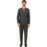 Erkek Regular Fit Kruvaze Takım Elbise - 48 / 6 - Gri - 4 Drop