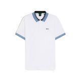 Erkek Regular Fit Logo Baskılı Kısa Kollu Pamuklu Beyaz Polo Yaka T-Shirt 50559369-100