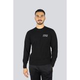 Erkek Regular Fit Logo Baskılı Yuvarlak Yakalı Uzun Kollu Siyah Kazak 79GAF00MCMH81-899