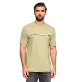 Erkek Regular Fit Logo Çizgili Pamuklu Kısa Kollu Açık Yeşil T-Shirt 50565785-254