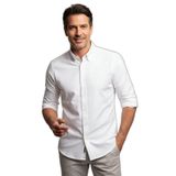 Erkek Regular Fit Logo Desenli Pamuklu Uzun Kollu Beyaz Gömlek 50566988-100