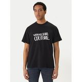 Erkek Regular Fit Logo Desenli Pamuklu Yuvarlak Yakalı Kısa Kollu Siyah T-Shirt 80GAHE04 CJ00E-899