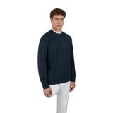 Erkek Regular Fit Logo Detaylı Yuvarlak Yaka Uzun Kollu Pamuklu Lacivert Sweatshirt 25411881-050