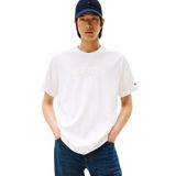 Erkek Regular Fit Logo Kabartmalı Yuvarlak Yakalı Pamuklu Kısa Kollu Beyaz T-Shirt MW0MW39366-YBR