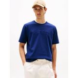 Erkek Regular Fit Logo Kabartmalı Yuvarlak Yakalı Pamuklu Kısa Kollu Lacivert T-Shirt MW0MW39366-C7G