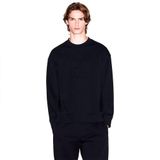 Erkek Regular Fit Marka Logolu Bisiklet Yaka Pamuklu Uzun Kollu Siyah Sweatshirt XM001371 AF13047-UC001