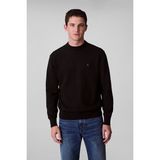 Erkek Regular Fit Monogram Nakışlı Kazak - Siyah - Black