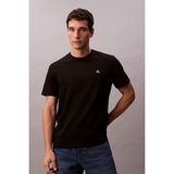 Erkek Regular Fit Monogram Nakışlı Pamuklu T-Shirt - Siyah - XL