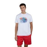 Erkek Regular Fit Pamuklu Desenli Kısa Kollu Beyaz T-Shirt 25411095-010