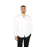 Erkek Regular Fit Pamuklu Göğsü Logo Baskılı Uzun Kollu Beyaz Gömlek 25413506-010