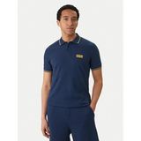 Erkek Regular Fit Pamuklu Kolarında Şerit Desenli Kısa Kollu Mavi-Gold T-Shirt 80GAGT05 CJ01T-G83
