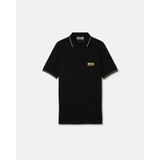 Erkek Regular Fit Pamuklu Kolarında Şerit Desenli Kısa Kollu Siyah T-Shirt 80GAGT05 CJ01T-G89