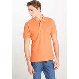 Erkek Regular Fit Polo T-Shirt Orange