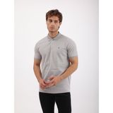 Erkek Regular Fit Polo Yaka Waffle Basic Tişört - Gri - XL
