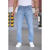 Erkek Regular Fit Rahat Kesim Esnek Likralı Denim Jeans Kot Pantolon - Mavi - 34