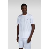 Erkek Regular Fit Ribanalı Yakalı Metalik Logo Detaylı Pamuklu Kısa Kollu Beyaz T-Shirt 99311005A-010