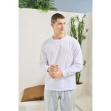 Erkek Regular Fit Uzun Kol Beyaz T-Shirt C3T1N5 - 3XL