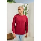 Erkek Regular Fit Uzun Kol Bordo T-Shirt C3T1N5 - 3XL
