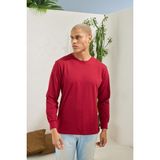 Erkek Regular Fit Uzun Kol Bordo T-Shirt C3T1N5 - M
