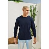 Erkek Regular Fit Uzun Kol Lacivert T-Shirt C3T1N5 - M