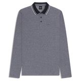 Erkek Regular Fit Uzun Kollu Yakası Desenli Lacivert Polo Yaka T-Shirt 50531352-404