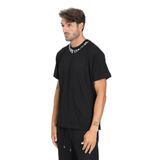 Erkek Regular Fit Yakası Logo Detaylı Pamuklu Kısa Kollu Siyah T-Shirt 79GAHP03CJ01P-899