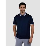 Erkek Regular Fit Yakası ve Kolları Şerit Çizgili Pamuklu Kısa Kollu Lacivert Polo Yaka T-Shirt 25411310-013