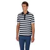 Erkek Regular Fit Yatay Çizgili%100 Pamuklu Kısa Kollu Lacivert-Beyaz Polo Yaka T-Shirt 15311749-321