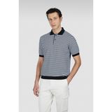 Erkek Regular Fit Yatay Çizgili%100 Pamuklu Kısa Kollu Siyah-Beyaz Polo Yaka T-Shirt 25411613-217