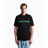 Erkek Regular Fit Yumuşak Dokulu Kabartmalı Pamuklu Yuvarlak Yakalı Kısa Kollu Siyah T-Shirt EM004520 AF13747-UC001