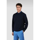 Erkek Regular Fit Yuvarlak Yaka Arkası Shark Baskılı Önü Logo işlemeli Pamuklu Uzun Kollu Lacivert Sweatshirt 25411855-050