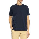 Erkek Regular Fit Yuvarlak Yaka Marka Logo İşlemeli%100 Pamuklu Kısa Kollu Lacivert T-Shirt 25411047-013