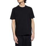 Erkek Regular Fit Yuvarlak Yaka Marka Logo İşlemeli%100 Pamuklu Kısa Kollu Siyah T-Shirt 25411047-011