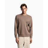 Erkek Regular Fit Yuvarlak Yakalı Cep Detaylı Uzun Kollu Bej Sweatshirt EM002925 AF10013-U6189